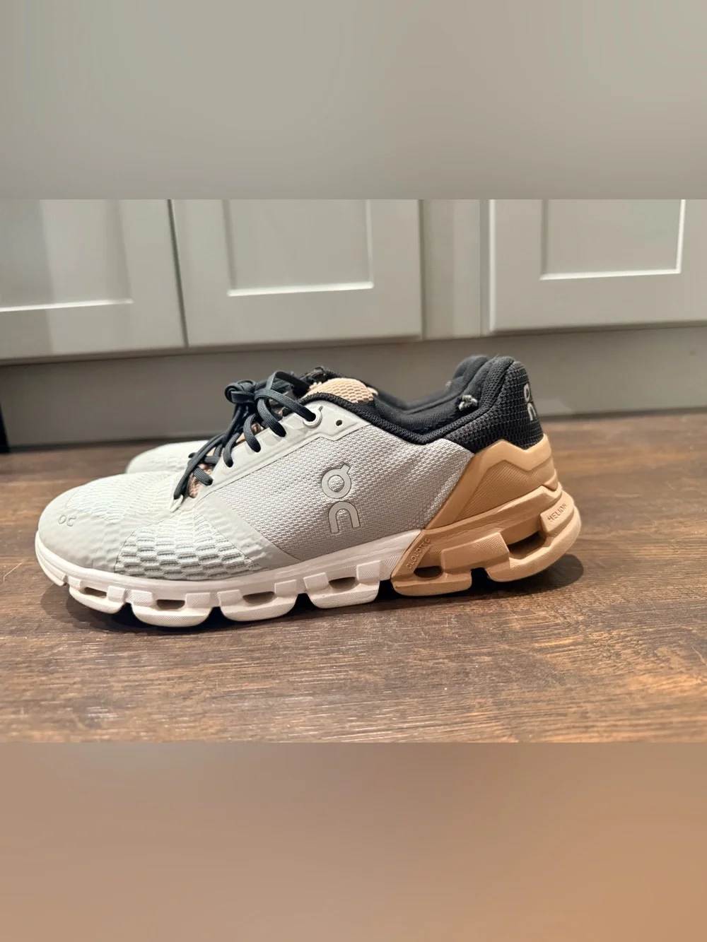On Running Women's Sneakers in Light Gray and Tan